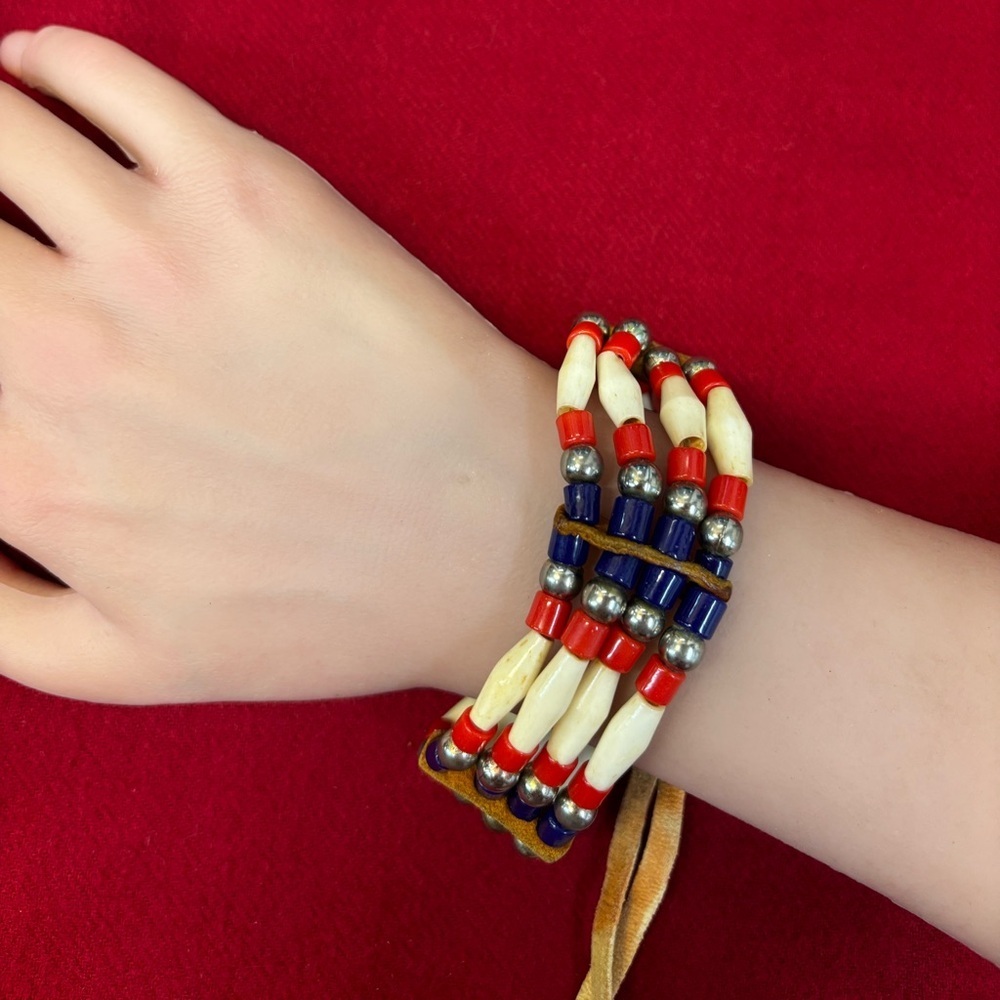 Vintage handcrafted Native multi strand bracelet